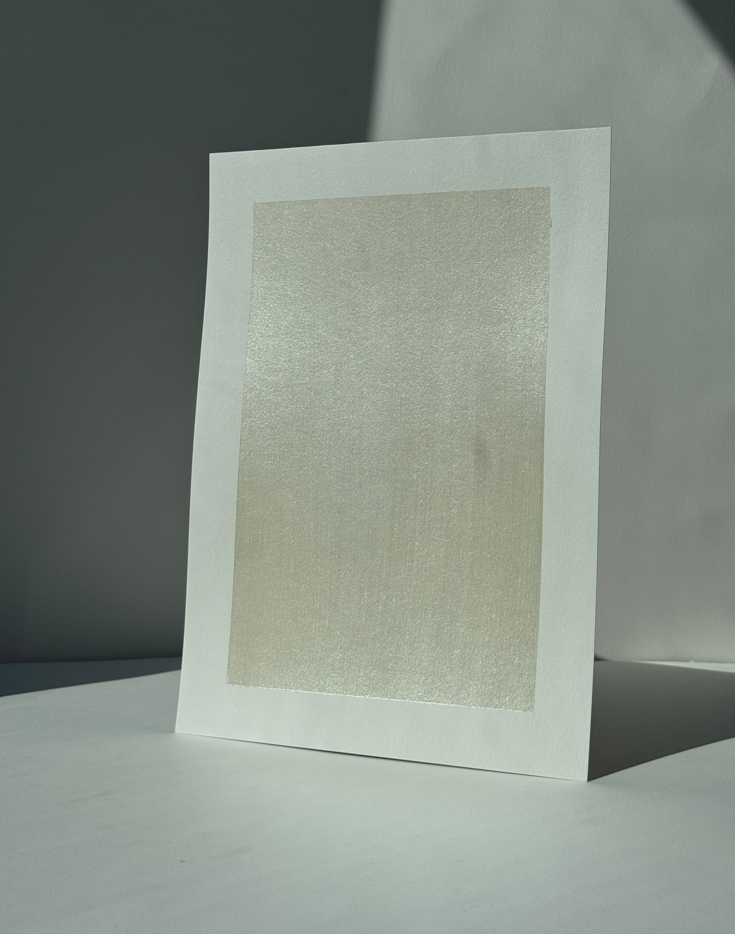 A4 Metallic Paint Sample  Pearl White PRL#204